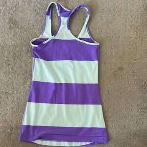 lululemon athletica Purple and White Striped Tank Top